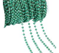 HKSDKABOP 1m Red Purple Crystal Stone Stainless Steel Beaded Chains for Necklace Bracelet Sweater Jewelry Making DIY(Green-gold)