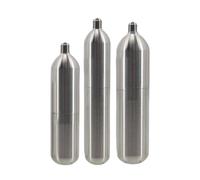 HKSDKABOP Rechargeable CO2 Cartridge, High Pressure Stainless Steel Rechargeable Oxygen Cylinder 3/8-24UNF 24g 33g 45g Silver(24g Cartridge Set)