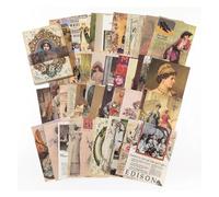 HKSDKABOP Vintage DIY Album Scrapbook Decoration Sticker, 100pcs Retro Time Series Material Paper for Collage Handbook Decorative Backing Paper Scrapbook(E)