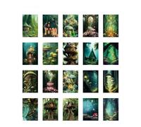 HKSDKABOP Vintage DIY Album Scrapbook Decoration Sticker, 30 Sheets Fantasy Forest Material Paper for Handbook Decorative Bottoming Message Notepad Scrapbook(B)
