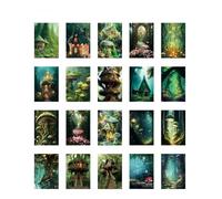 HKSDKABOP Vintage DIY Album Scrapbook Decoration Sticker, 30 Sheets Fantasy Forest Material Paper for Handbook Decorative Bottoming Message Notepad Scrapbook(C)