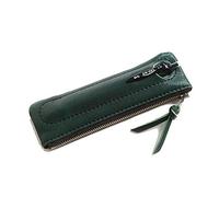 HKSDKABOP Vintage Leather Pen Pouch, Leather Pencil Case Multicolor 17x5x1cm(Green)