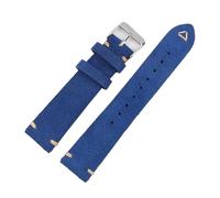 HKSDKABOP Vintage Nubuck Leather Watch Straps, Soft Suede Leather Watch Strap Quick Release Spring Bar Multiple Sizes Multicolor(Dark blue,20mm)
