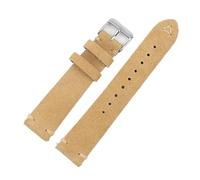 HKSDKABOP Vintage Nubuck Leather Watch Straps, Soft Suede Leather Watch Strap Quick Release Spring Bar Multiple Sizes Multicolor(Beige,18mm)