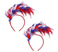 HKSICHENGKEJIUK 2pcs Feather Headband 1920s Fascinator Headdress for Women Cute Halloween Headpieces Hair Accessories for Wedding Mardi Gras Carnival Party Halloween Fancy Dress Up Cosplay Headwear