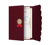 HKSICHENGKEJIUK 5Pcs A4 Certificate Award Diploma Cover Tri-Fold Paper Certificate Holder Cover Protector for Graduation Invitation Recognition Certificates Documents File Contract