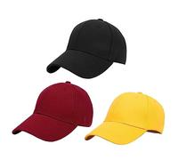HKSICHENGKEJIUK Kids Baseball Cap Solid Colour Adjustable Cotton Sun Hat Snapback Cap Child Casquette Sun Protection Breathable Sunblock Hat Travel Sport Peaked Cap Boys Girls 4-8 Years Old 47-54CM