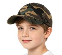 HKSICHENGKEJIUK Kids Camo Baseball Cap Adjustable Boys Sun Hat 54-56cm for 5-10 Years Old Breathable Army Camouflage Peak Cap for Child Outdoor Sports Travel School Daily Use
