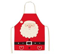 HKSICHENGKEJIUK Red Christmas Apron Cartoon Santa Kitchen Aprons Women Men Pinafore for Xmas Party Adult Chef Cooking Restaurant Baking BBQ Home Decoration