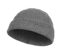 HKSICHENGKEJIUK Unisex Trawler Fisherman Beanie Hat Baseball Cap Winter Thermal Knitted Skull Cap Women Men Roll Cuff Beanie Cap Fashion Outdoor Street 54-58CM Grey