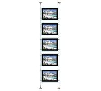 HKSIGN A4 Size LED Backlit Light Photo Frame Window Hanging Display Sign, Real Estate Signage (horizontal, 5pcs A4 a row)
