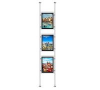 HKSIGN A4 Size LED Backlit Light Photo Frame Window Hanging Display Sign, Real Estate Signage (vertical, 3pcs A4 a row)