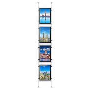 HKSIGN A4 Size LED Backlit Light Photo Frame Window Hanging Display Sign, Real Estate Signage (vertical, 4pcs A4 a row)