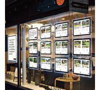 HKSIGN LED A3 Backlight Acrylic Picture Photo Poster Frame Window Sign for Real Estate Shop Shop Signage (Horizontal, Pack of 3 A3 per Line)