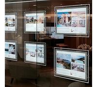 HKSIGN LED A3 Backlight Acrylic Picture Photo Poster Frame Window Sign for Real Estate Shop Shop Signage (Horizontal, Double-Sided, 2 Pieces A3 Per Line)