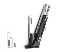 HKSOPC Adjustable Motorcycle Kickstand for Ducati Panigale V4 2018-2021 2022 2023 2024 2025, Aluminium Side Stand Replacement with Anti-Slip Widened Base for Most Motorcycles,C Silver