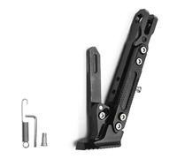 HKSOPC Adjustable Motorcycle Kickstand for Kawasaki Versys 1000 VERSYS1000, Aluminium Side Stand Replacement with Anti-Slip Widened Base for Most Motorcycles,A Black