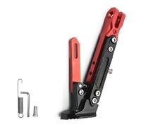 HKSOPC Adjustable Motorcycle Kickstand for Triumph Street Twin 2016-2019 2020 2021 2022 2023, Aluminium Side Stand Replacement with Anti-Slip Widened Base for Most Motorcycles,B Red
