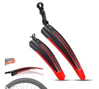 HKSOPC Bike Mudguard Set for Scott Genius 2006, Portable Adjustable Road Mountain Bike Bicycle Cycling Tires Front and Rear Mud Guard Fenders, Mudguards for 20-26 inch Bikes,C Red