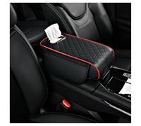 HKSOPC Car Armrest Pad for Jaguar F Pace 2016-2020 2021 2022 2023 2024 2025, Waterproof Leather Auto Armrest Cover Car Center Console Cover, Armrest Pad Storage Bag, Car Accessories,B Black Red