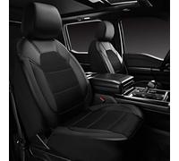 HKSOPC Car Seat Covers for Fiat Grande Panda/Giga Panda/500e/600/500 Hybrid, Full Set Leather Seat Protectors, Breathable Front and Rear Automotive Seat Covers, Waterproof and Durable,A Black