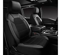 HKSOPC Car Seat Covers for Mitsubishi Eclipse Cross 2017 2018 2019, Full Set Leather Seat Protectors, Breathable Front and Rear Automotive Seat Covers, Waterproof and Durable,B Black Grey