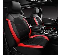 HKSOPC Car Seat Covers for Mitsubishi Eclipse Cross 2017 2018 2019, Full Set Leather Seat Protectors, Breathable Front and Rear Automotive Seat Covers, Waterproof and Durable,C Black Red