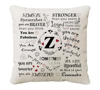 HKTNGEX Inspirational Throw Pillow Cover Gift,26 Letter Initial Alphabet A-Z Cushion Cover Pillowcase For Daughter Son Sisters Friends Colleague Birthday Christmas Graduation Reminder Home Decor (Z)
