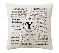 HKTNGEX Inspirational Throw Pillow Cover Gift,26 Letter Initial Alphabet A-Z Cushion Cover Pillowcase For Daughter Son Sisters Friends Colleague Birthday Christmas Graduation Reminder Home Decor (Y)