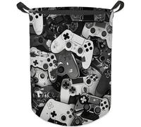 HKTZM Gaming Gamer Laundry Basket, Vintage Game Controller Waterproof Collapsible Laundry Hamper Dirty Clothes Storage Toy Bin Organizer for Boys Kids Room Bedroom College Dorm Bathroom