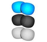 HKUCO Mens Replacement Lenses For Oakley Latch Blue/Black/Titanium Sunglasses