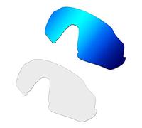 HKUCO Replacement Lenses For Oakley Flight Jacket Sunglasses Blue/Transparent Polarized