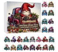 Hkuoeue 2025 Christmas Advent, 24 Days Christmas Advent 2d Santa Car Ornament 2025, Decorative Charm Party Favors for Bedroom Door Branches Wall Mantle Tree Window Yard Entryway