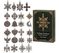 Hkuoeue Celtic Pendant Countdown Calendar,24-Day Acrylic Flat Seasonal,Count Down to Christmas Celtic Ornaments | for Window Wall Tree Door Mantel Teens Kids Collectors