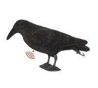 Hkuoeue Crow Decoy - with Sound Raven Figurine,Flocking Realistic Battery-Powered Sculpture Holiday Decor for Porch Yard Patio Pool Boat Dock Barn Halloween