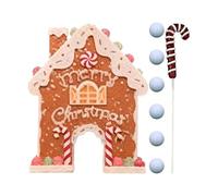 Hkuoeue Small Golf Game,Christmas Gingerbread Home Decor - Golf Practice Game Set with Ball | for Kids Adults Office Living Room Hallway Garage Rainy Day Backyard Party Holiday Birthday