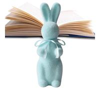 Hkuoeue Standing Easter Bunny, Flocked Tabletop Bunny Sculpture, Easter Bunny Figurine Statue, Rabbit Shape Decoration for Table, Work Area, Cupboard, Bookshelf, Fireplace