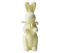 Hkuoeue Standing Easter Bunny, Flocked Tabletop Bunny Sculpture, Easter Bunny Figurine Statue, Rabbit Shape Decoration for Table, Work Area, Cupboard, Bookshelf, Fireplace