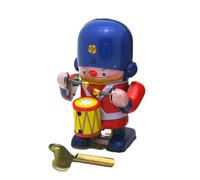 Hkuoeue Wind Up Robot Toy - Wind Up Robot Tin Clockwork,Drumming Action Tabletop Bookshelf Figurine For Favors For Collection, Xmas
