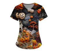 HKUOPW Crop Tops for Women Nurse Tunics for Women UK Scrub Set Scrub Tops for Women UK Dog Grooming Tunic Nurse Tunics for Women UK Tops for Women UK Plus Size Carer Uniform Women Black 3XL