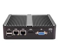 HKUXZR Fanless Firewall Appliance Mini PC,Intel Core i3-6100U,2 Cores and 4 Threads,on-Board 2*Intel Realtek RTL8111H Gigabit Card,Support 2*DDR4,2*COM,1*VGA and 1*HDMI Interface(NO RAM NO SSD)