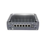 HKUXZR Fanless Mini PC, Industrial Control Computer, Intel Core i7 10810U, 6 Cores and 12 Threads (up to 4.9GHz), 6 Intel i225-V 2.5G Ethernet, Supports 2 DDR4 Memory Slots