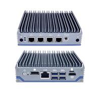 HKUXZR Firewall Appliance Mini PC,Intel Celeron J4125 4 cores and 4 Threads,4xIntel 1000M Ethernet,Support 1*DDR4 2400MHz Memory Slot, up to 8GB,Industrial Desktop Computer (4GB RAM 64GB SSD)