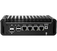 HKUXZR Firewall Appliance Mini PC, Intel Celeron J6412 2*M.2 Nvme Quad Core 4xIntel I226 2.5G Ethernet VPN Router PC AES-NI HDMI DP 4/8/16/32/64GB DDR4 1TB M.2 Nvme (NO RAM NO SSD)