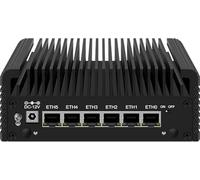 HKUXZR Firewall Appliance Mini PC, Intel Celeron N100 Quad Core 6xIntel I226 2.5G Type-C Ethernet VPN Router PC AES-NI 2*NVMe 2*SATA3.0 Fanless HDMI*2 32GB DDR5 1TB M.2 Nvme