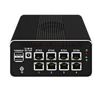 HKUXZR Firewall Appliance Mini PC, Intel N100 Quad Core 8xIntel I226 2.5G Ethernet VPN Soft Routing,2*USB3.2 1*TF Slot 1*SATA 1*M.2 NVMe x4 Triple Display 4K HDMI DP, NO RAM NO SSD