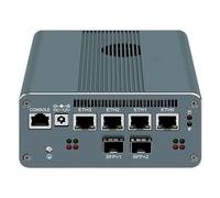 HKUXZR Firewall Appliance Mini PC, Intel Processor U300E Quad Core 10G*2 4xIntel I226 2.5G Ethernet VPN Soft Routing,2*USB3.2 1*TF Slot 2*SATA 1*M.2 NVMe x4 8/16/32/64GB DDR5 M.2 Nvme (NO RAM NO SSD)