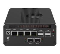 HKUXZR Firewall Appliance Mini PC, Ultra 7 155H 10G*2 4xIntel I226 2.5G Soft Routing,2*DDR5 5600MHz (Compatible with 4800/5200MHz),1*M.2 NVMe PCle4.0×4 Signal (NO RAM NO SSD) (NO RAM NO SSD)