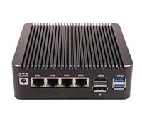 HKUXZR Firewall Hardware Appliance Inter Processor N95 Mini PC, 4*i226-V 2.5GbE LAN, 4 Core and 4 Thread,2*USB2.0,2*USB3.0,1*M.2 (NVME),2*SATA3.0,DDR4 3200MHz(NO RAM NO SSD)