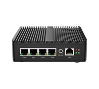 HKUXZR Micro Firewall Appliance, 4 Inter i226-V 2.5Gbe LAN Ports, Fanless Mini PC Celeron J4125 Quad Core, DP/HDMI USB3.0 Support AES-NI Barebone Router PC VPN (NO RAM NO SSD)